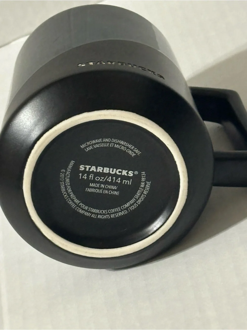 Black Starbucks mug